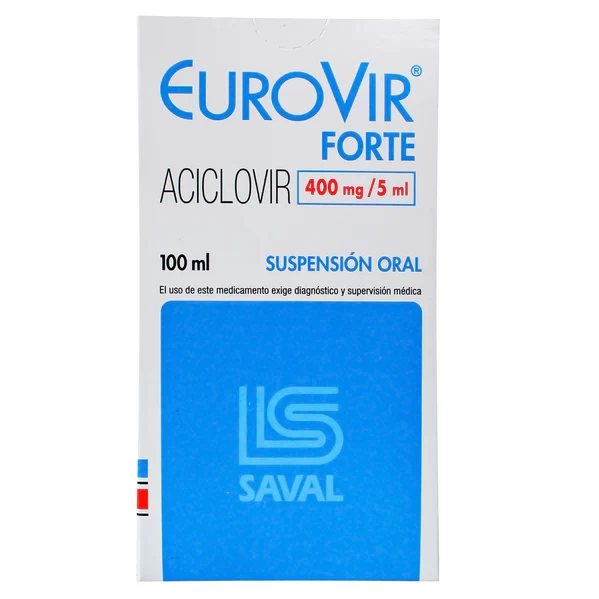 EUROVIR FORTE SUSPENSION 400 MG/5 ML x100 ML (ACICLOVIR)