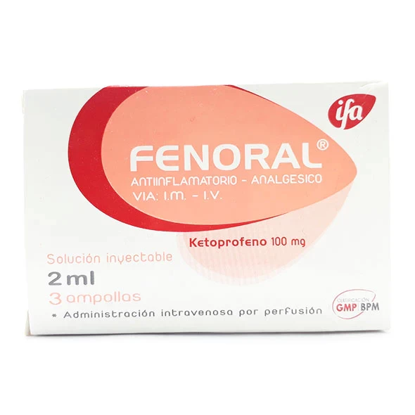 FENORAL 100 MG X 2 ML KETOPROFENO