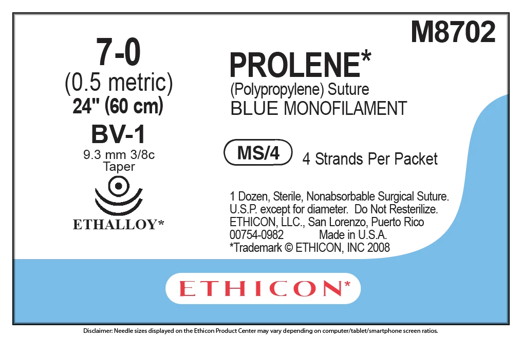 PROLENE 7.0 C/A 1.0 CM. NO. 8702