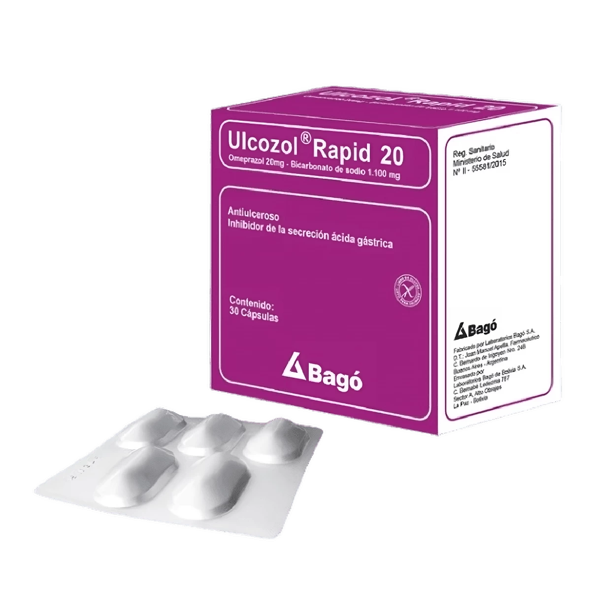 ULCOZOL RAPID 20 MG X 30 CAP