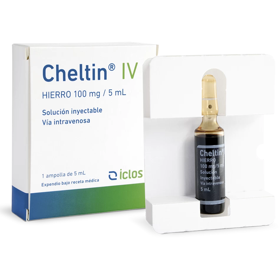 CHELTIN IV 100 MG X 1 AMP (HIERRO SACARATO 100MG/5ML)