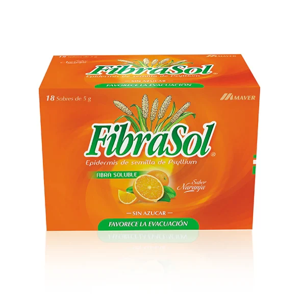 FIBRASOL 5 GR. X 18 SOBRES ( SEMILLA DE PSYLLIUM)