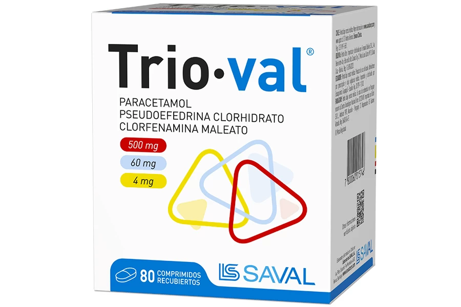 TRIO-VAL X 80 parace+clorfen+pseudoef