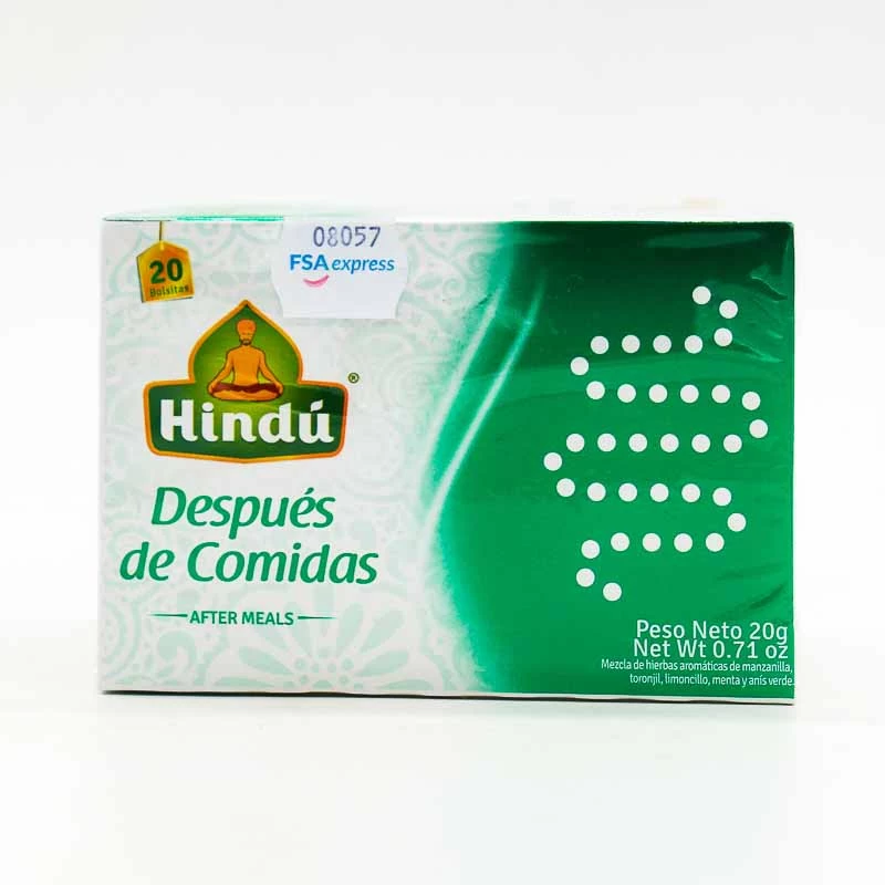 TE DESPUES DE LAS COMIDAS X 20 BOLSITAS (HANSA) REF.0014