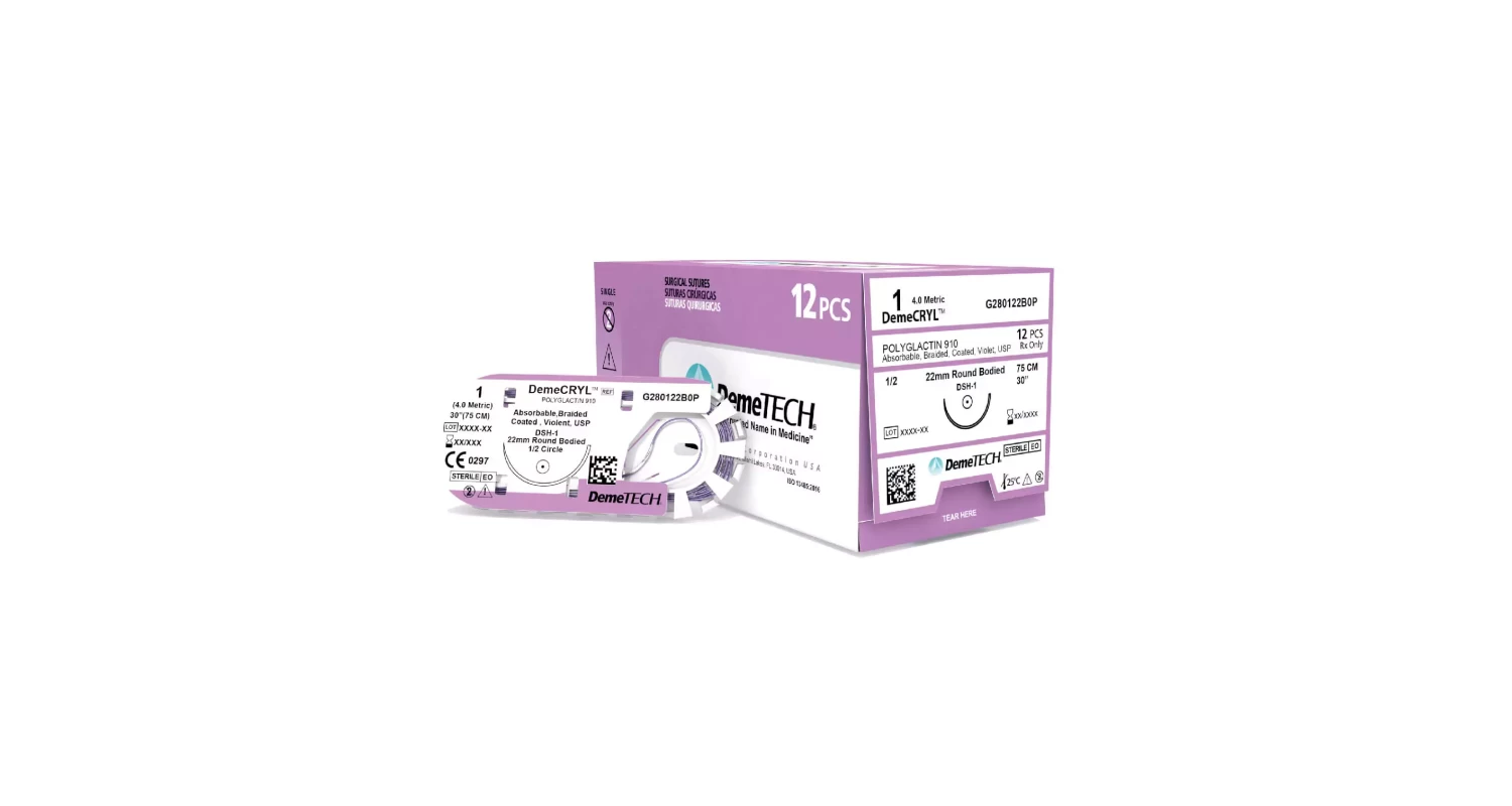 DEMECRYL = VICRYL 0 C/A 4MM DEMETECH