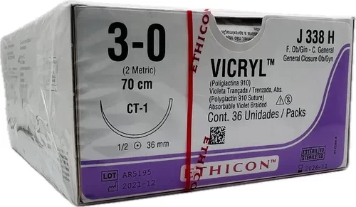 VICRIL # 3-0 C/ 3.64 CM. J338 CAJA X 36