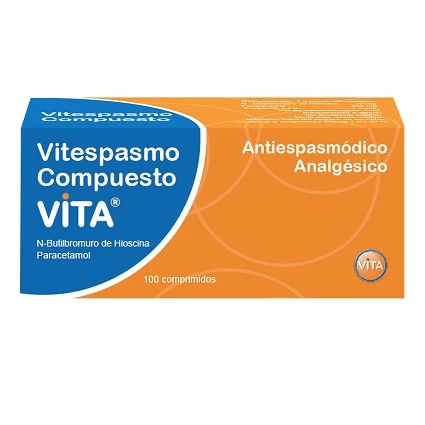 VITESPASMO COMPUESTO / N-BUTILBROMURO DE HIOSCINA 10MG+ PARACETAMOL 500MG