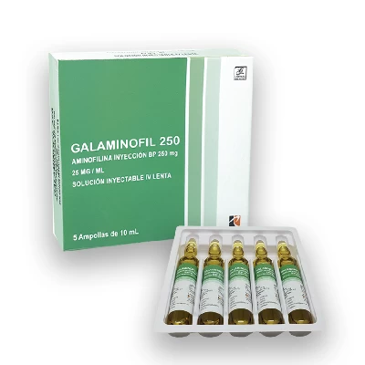 GALAMINOFIL 250 ( AMINOFILINA 25 MG/ML) X 5 AMP