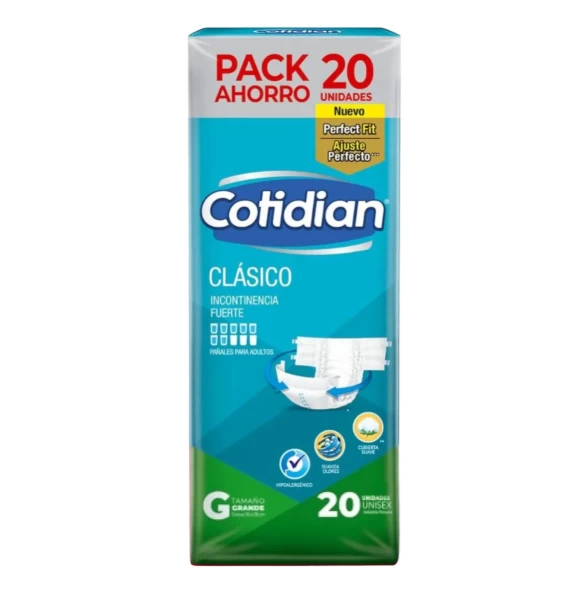 PAÑAL COTIDIAN CLASICO X 20 UNI TALLA G ( ADULTOS)