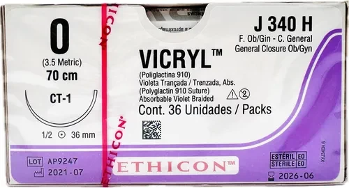 VICRIL # 0 C/A 3.5 CM. 340 CAJA X 36