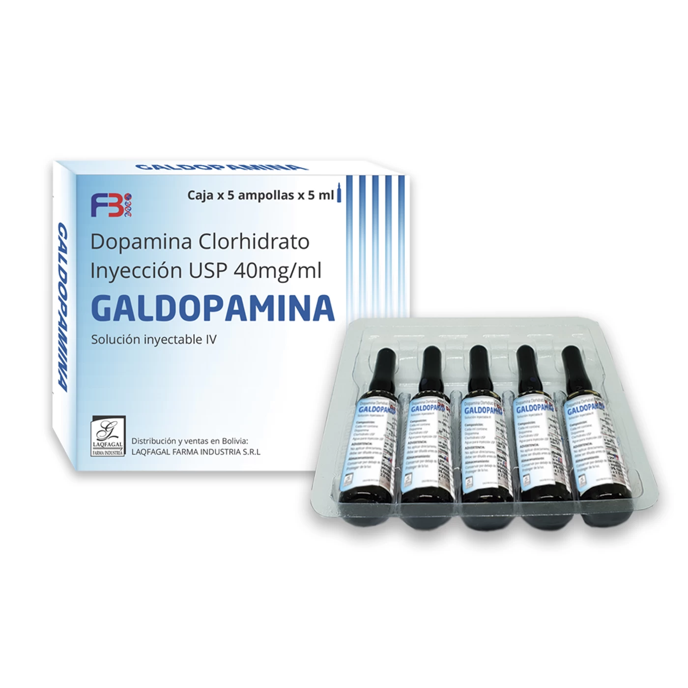 GALDOPAMINA ( DOPAMINA 40 MG/ML ) X 5 AMP X 5 ML