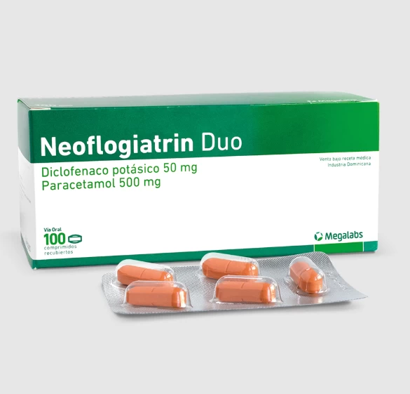 NEOFLOGIATRIN DUO ( DICLOFENACO POTASICO 50 MG+ PARACETAMOL 500 MG ) X 100 COMP