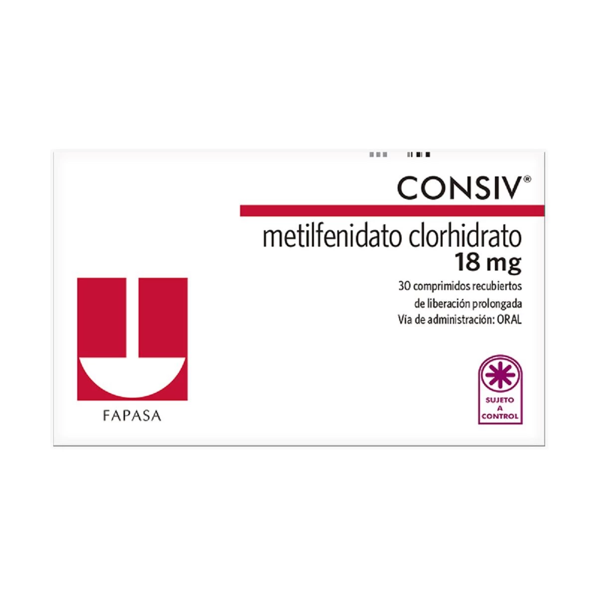 CONSIV 18 MG X 30 COMP ( METILFENIDATO CLORHIDRATO)