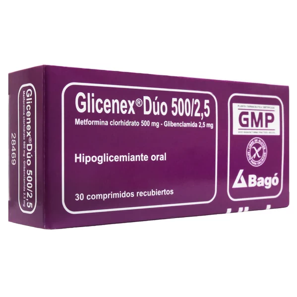 GLICENEX DUO 500/2,5 X 30 METFORMINA/GLIBENCLAMIDA