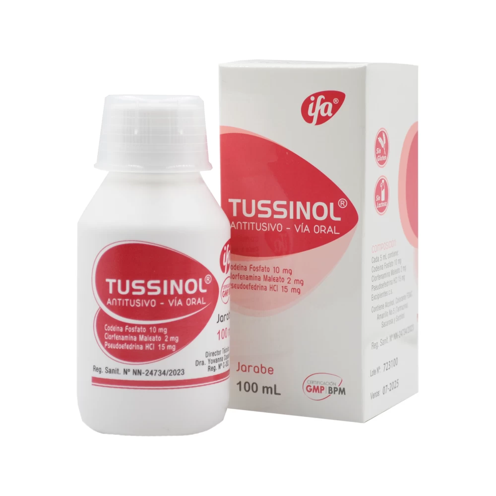 TUSSINOL 100 ML. CODEINA -CLORFENI-PSEUDOEFD