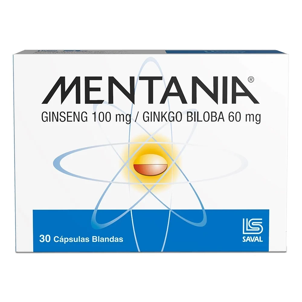 MENTANIA X 30caps. blandas (ginseng+ginko biloba)