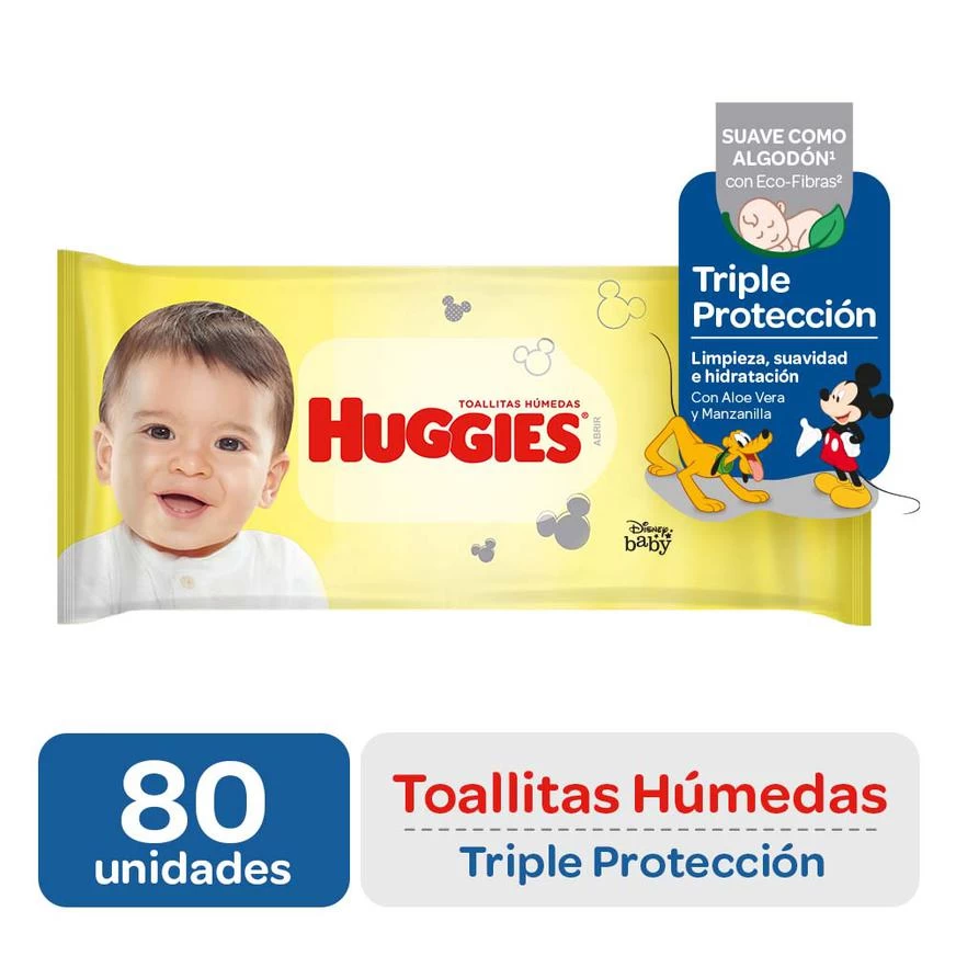 TOALLAS HUM.HUGGIES AMARILLO X 80