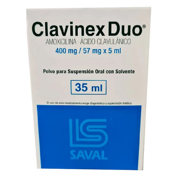 CLAVINEX DUO SUSPENSION 35 ML/AMOX 400MG/AC. CLAVUL 57MG