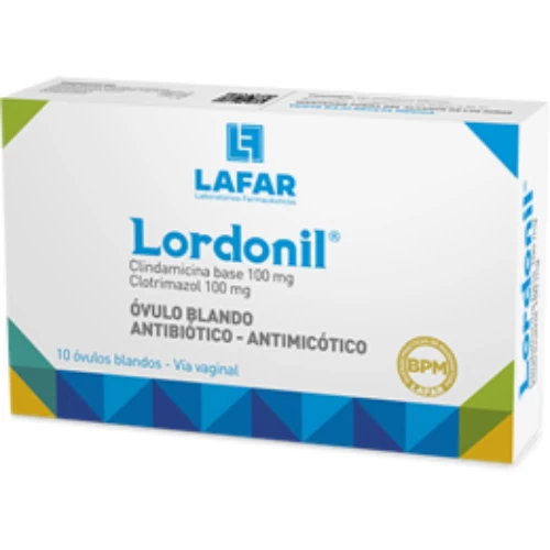 LORDONIL 100 MG X 10 OVULOS -CLINDAMICINA +CLOTRIMAZOL