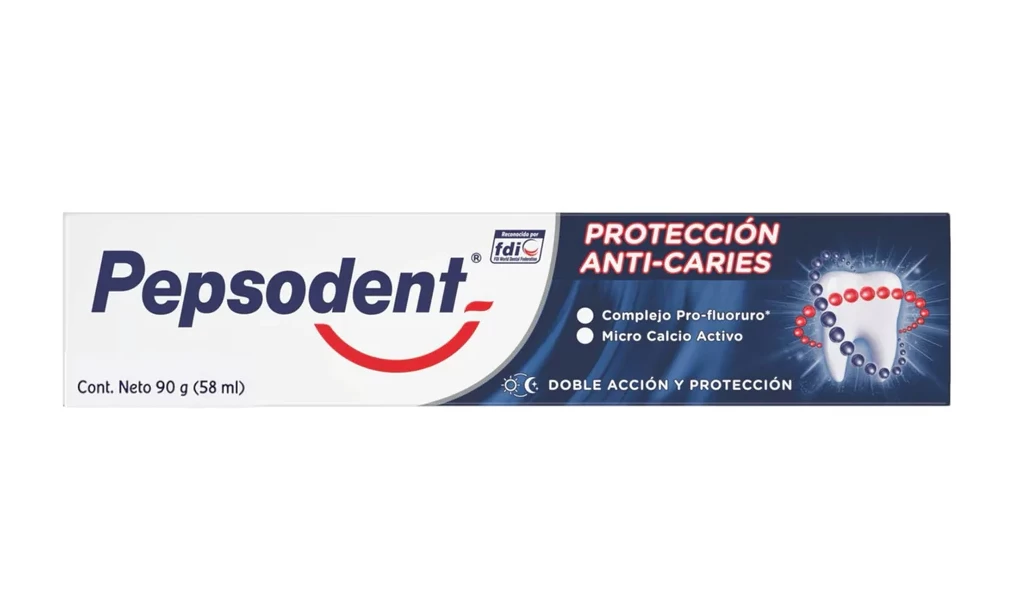 PASTA DENTAL PEPSODENT PROTECCION ANTICARIES 90G (58ML) DOBLE ACCION Y PROTECCION