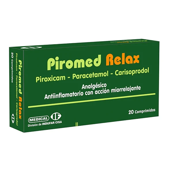 PIROMED RELAX X 20 CARISOPRODOL + piroxicam+ PARACETAMOL