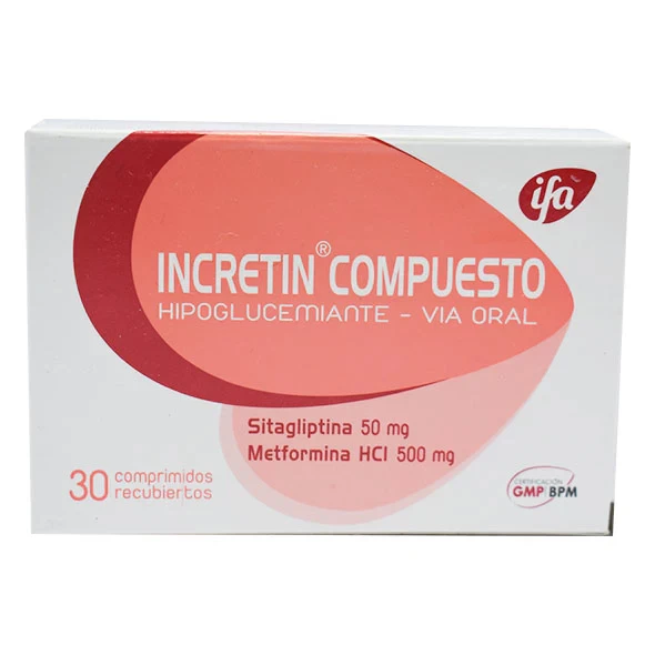 INCRETIN COMPUESTO X 30 SITAGLIPTINA 50MG+ METFORMINA 500MG