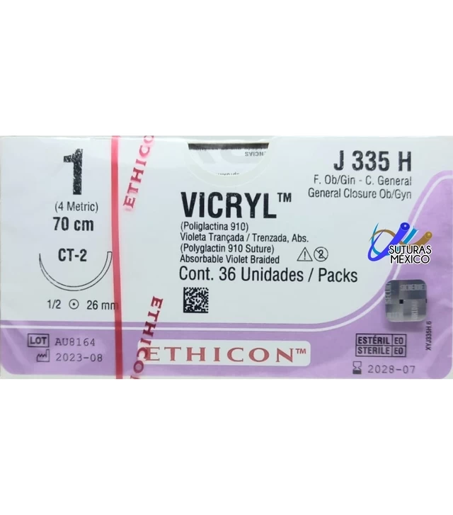 VICRIL #1 C/A 2.6MM ETHICON 70 CM J 335H