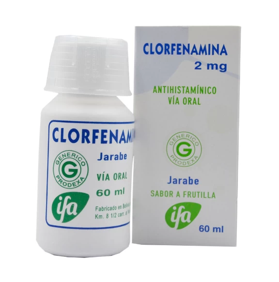 CLORFENIRAMINA 2MG/5ML JARABE ANTIHITAMINICO X 60 ML