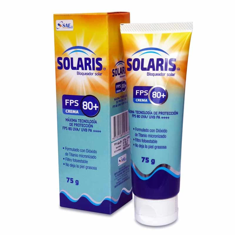 SOLARIS BLOQUEADOR FPS 80+ CREMA X 75 GR REF. 5060