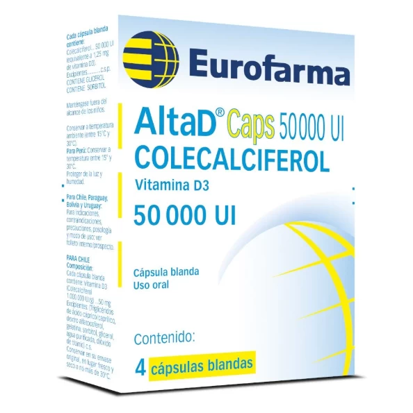 ALTAD CAPS 50000 UI ( VITAMINA D3) X 4 CAP