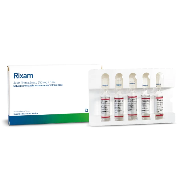 RIXAM 250 MG/5 ML (ACIDO TRANEXAMICO) X 5 AMP