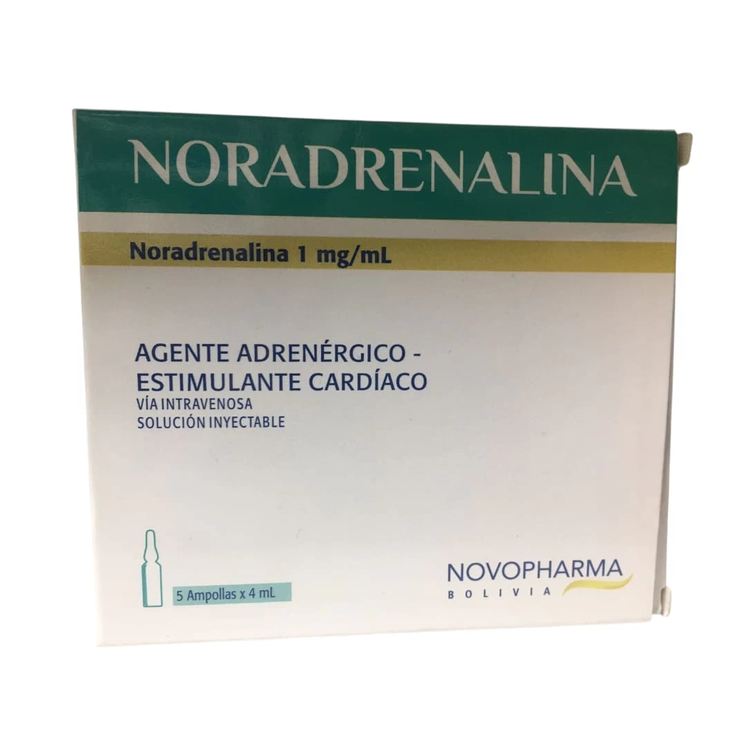 NORADRENALINA 4MG/4ML NOVOPHARMA X 5 AMP