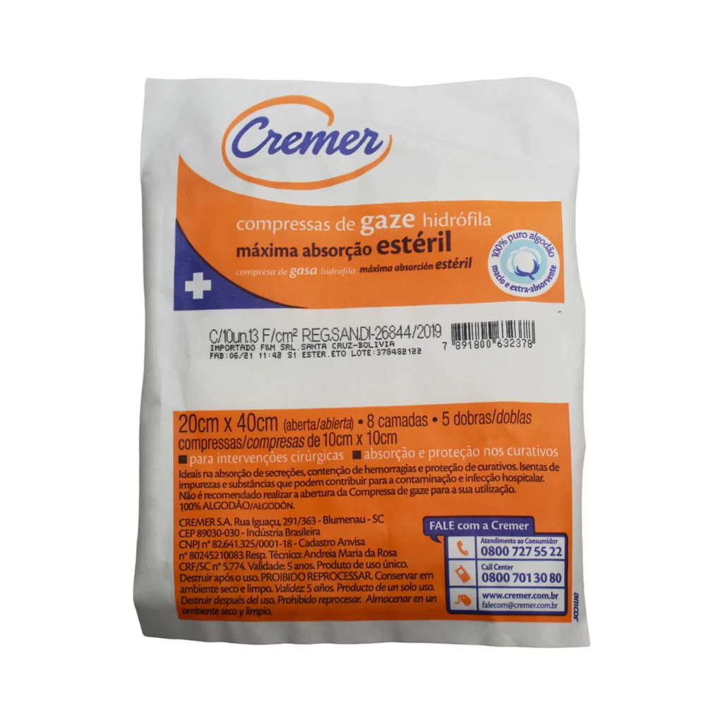 COMPRESA DE GASA 10 CM X 10 CM