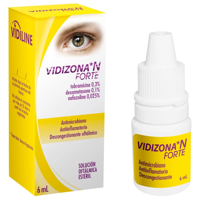 VIDIZONA N FORTE COLIRIO 6 ML (TOBRAMICINA 0.3%+DEXA 0.1%+NAFAZOLIN 0.025%