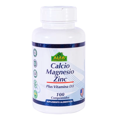 CALCIO MAGNESIO ZINC + PLUS VITAMINA D3 X 100 TAB ALFA